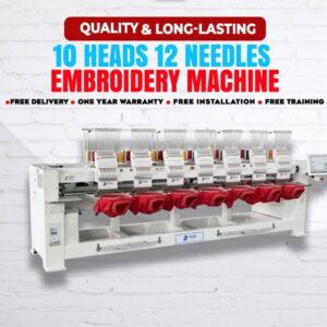 10 head 12 needle industrial embroidery machine – high speed multi head production system